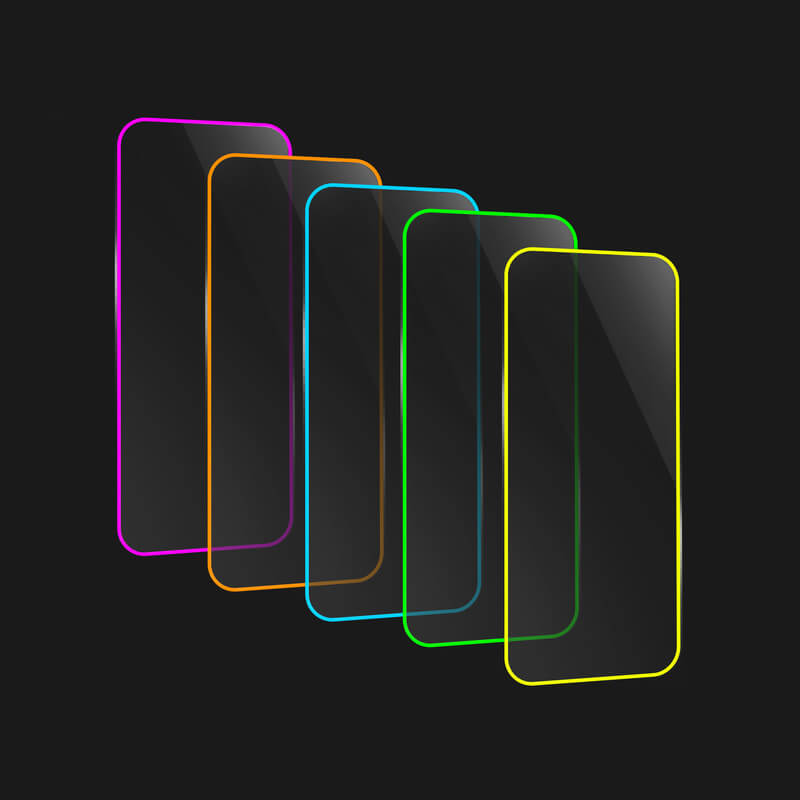 3x Zaštitno Kaljeno Staklo S Okvirom Svjetlećim U Mraku Za Apple IPhone SE 2020 - Rumena