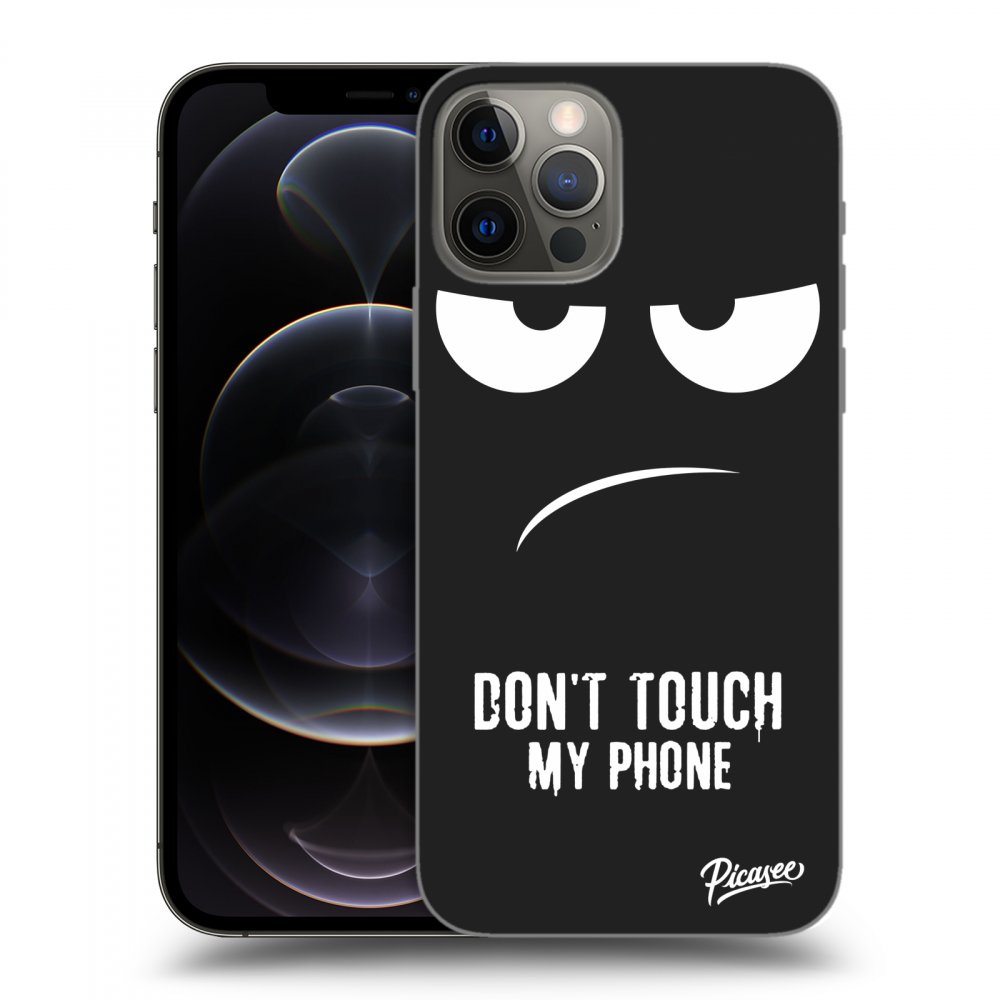 Crna Silikonska Maskica Za Apple IPhone 12 Pro - Don't Touch My Phone