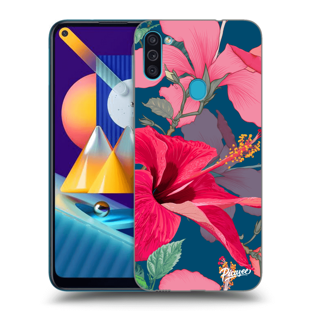 Crna Silikonska Maskica Za Samsung Galaxy M11 - Hibiscus