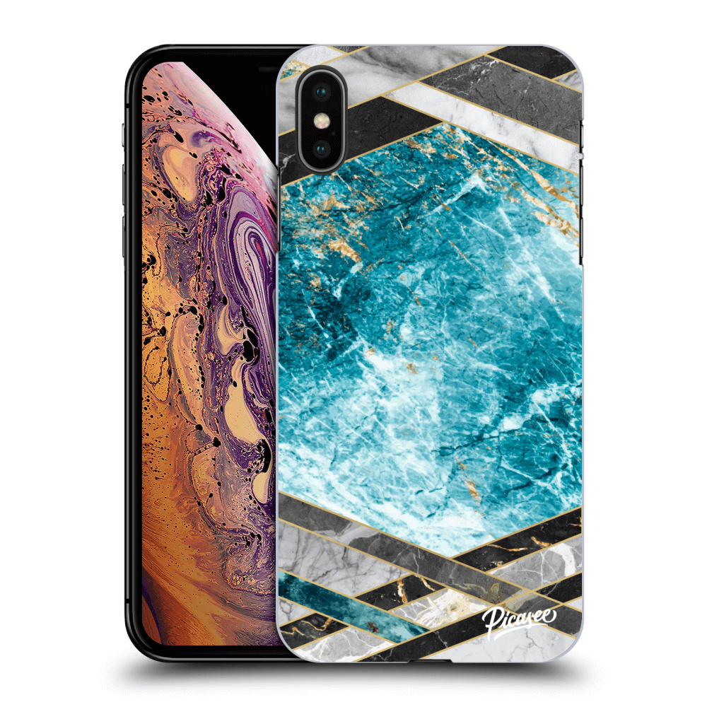 Silikonska Prozirna Maskica Za Apple IPhone XS Max - Blue Geometry