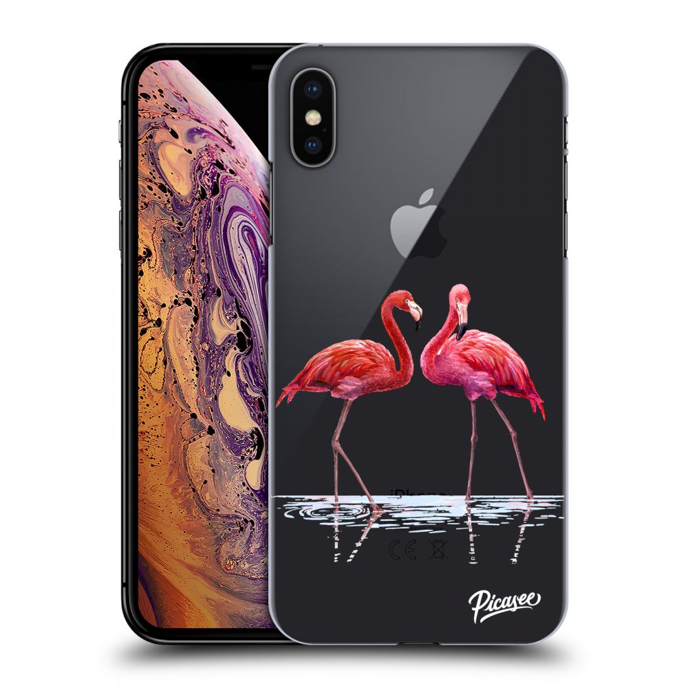 Silikonska Prozirna Maskica Za Apple IPhone XS Max - Flamingos Couple