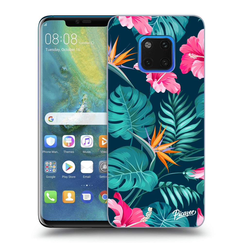 Silikonska Prozirna Maskica Za Huawei Mate 20 Pro - Pink Monstera