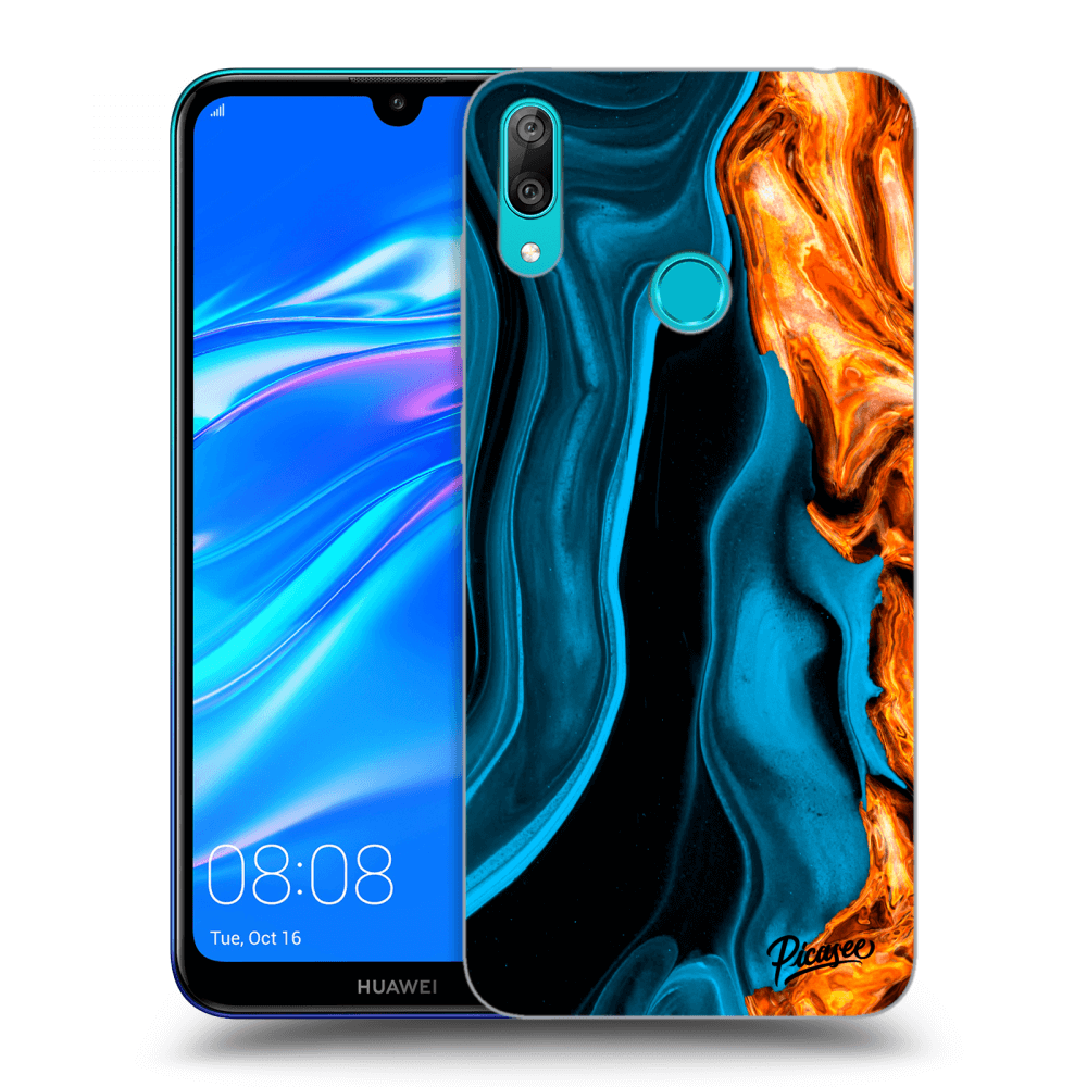 Picasee ULTIMATE CASE za Huawei Y7 2019 - Gold blue